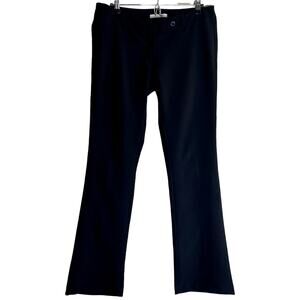 PDK Pants Womens Size W34 Black Pockets Belted Loops Low-Rise Wide-Leg Business